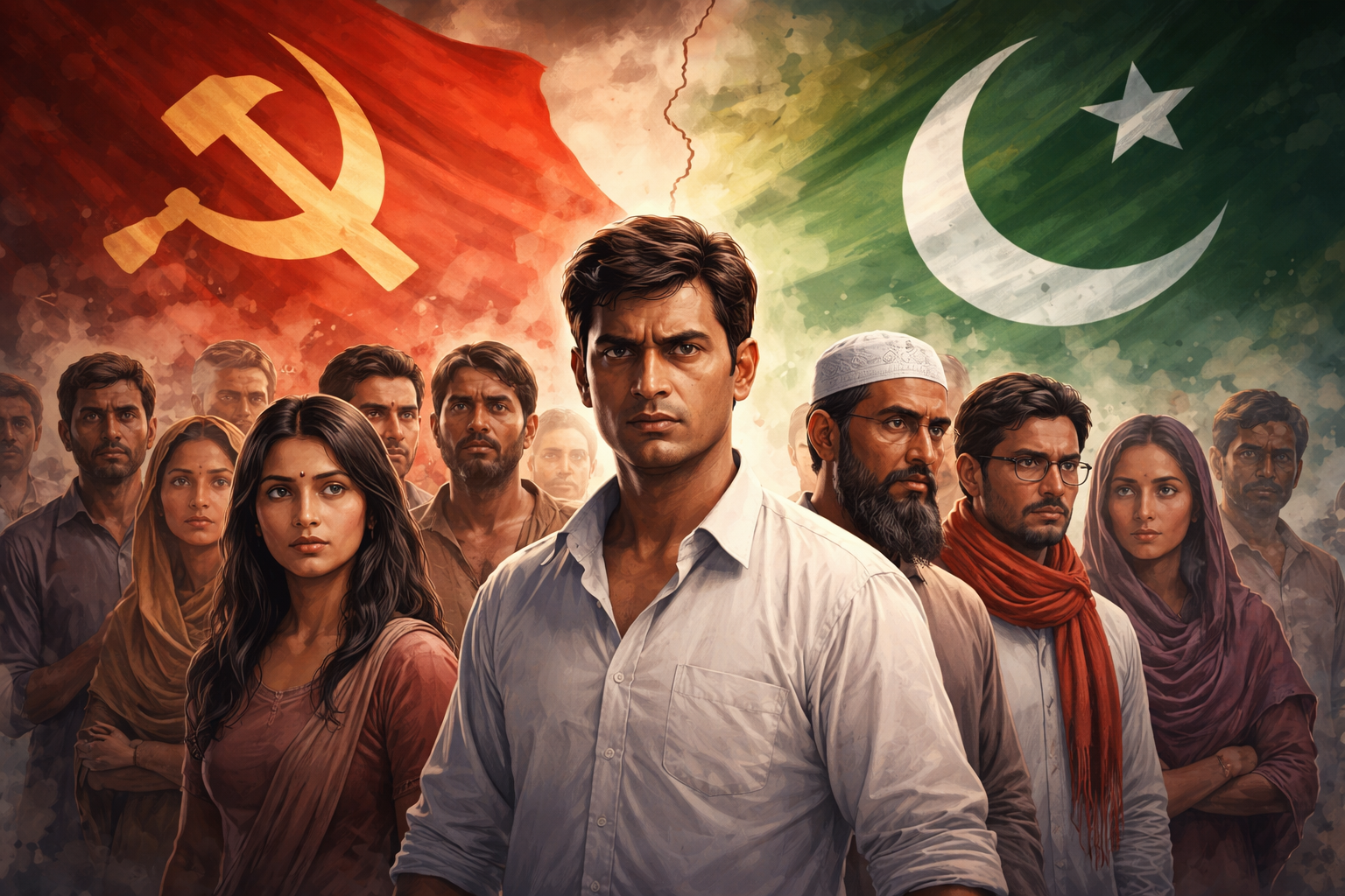 Bahujan Paradox: How Sexual Politics Hijacked Dalit–OBC Social Discourse | Caste & Ideology Analysis 21 Illustration showing diverse Indian individuals facing forward with a divided background symbolizing different political ideologies