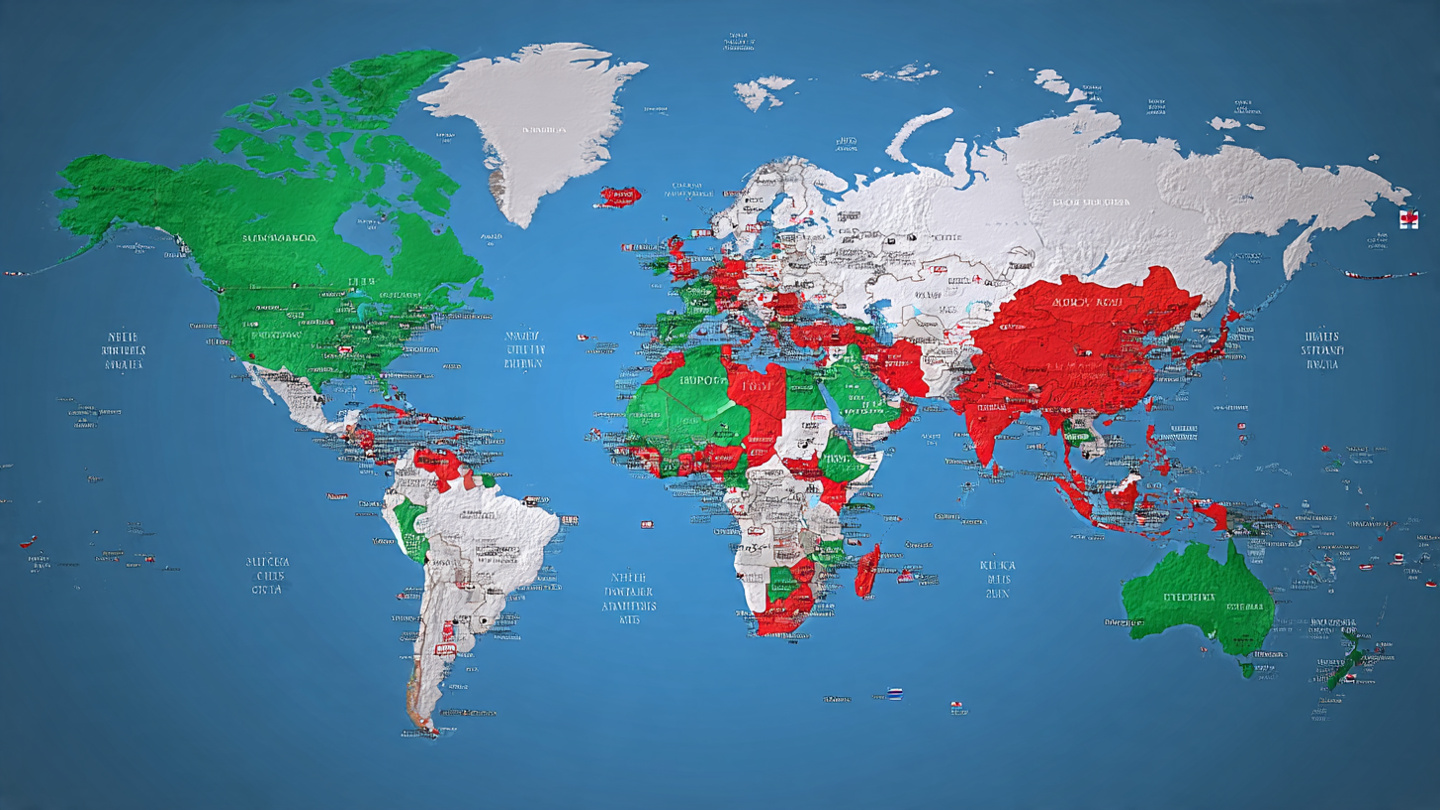 Geopolitical map showing the United States between the Atlantic and Pacific Oceans with Alaska near Russia, illustrating America’s strategic global location and natural security advantage.