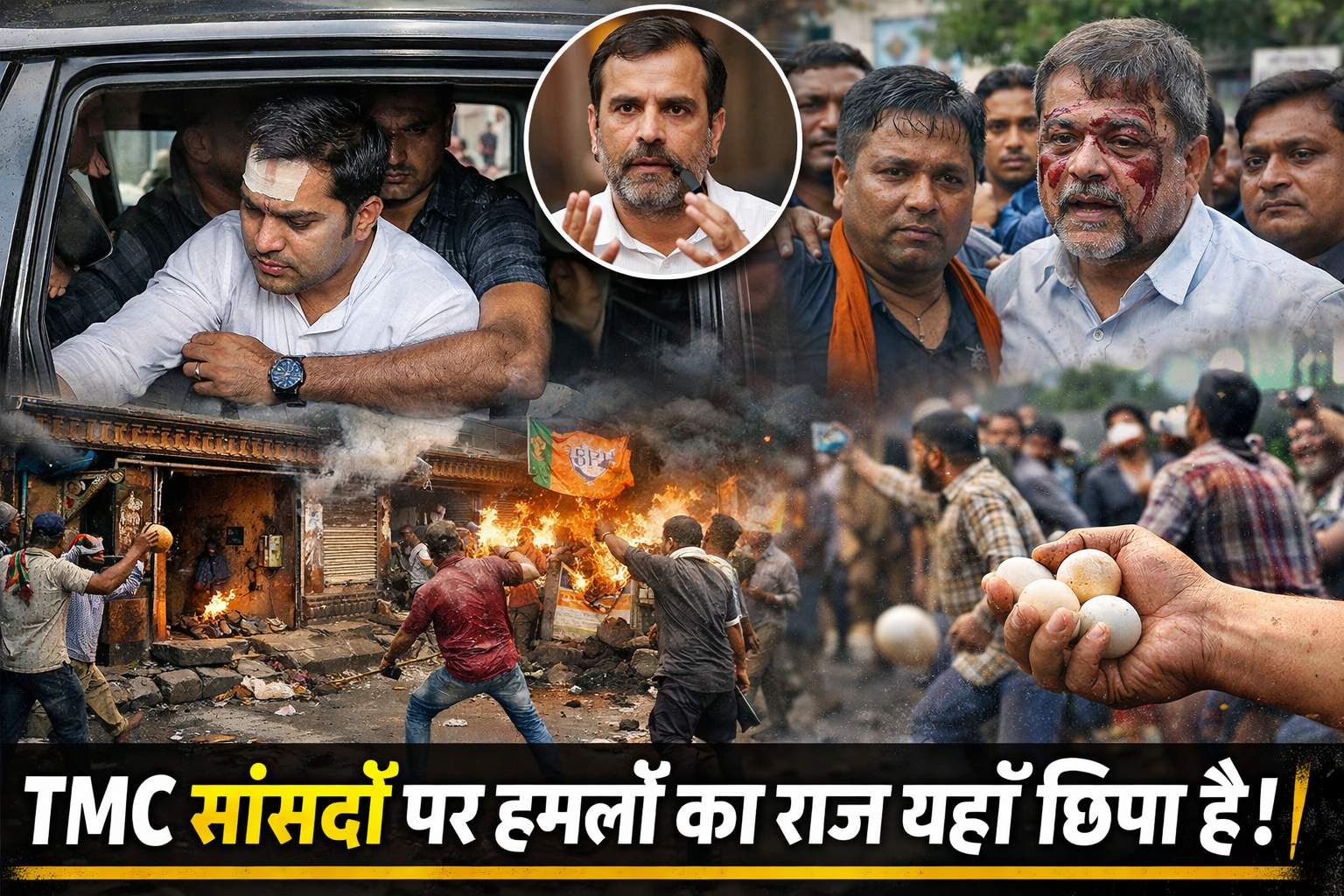 TMC leaders amid political violence and public protest in West Bengal